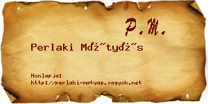 Perlaki Mátyás névjegykártya