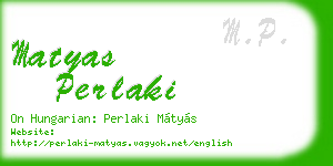 matyas perlaki business card