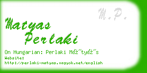 matyas perlaki business card